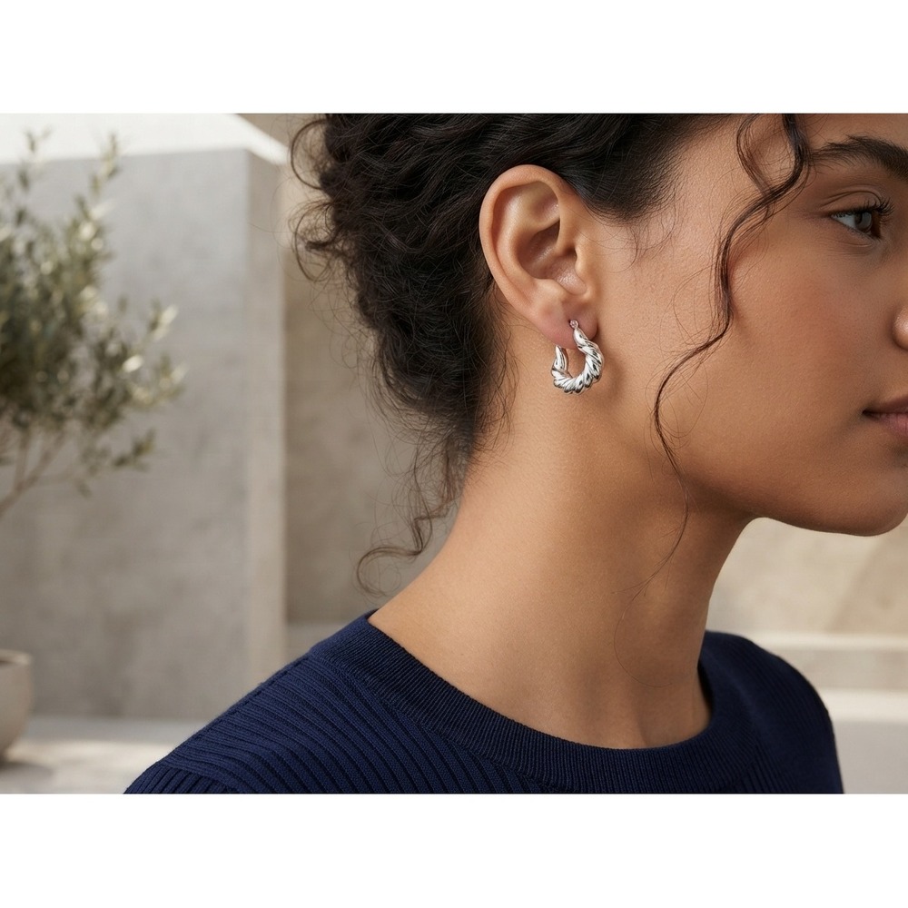 Twisted Teardrop Hoop Earrings Huggie Earrings Modern Minimalist Jewelry**